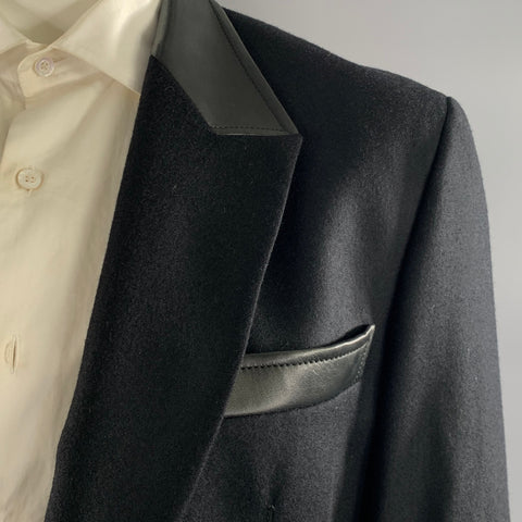 CLAUDE MONTANA Chest Size 42 Black Virgin Wool 34 30 Suit