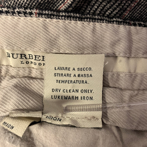 BURBERRY Size 30 Black Beige Red Glen Check Wool Blend Dress Pants