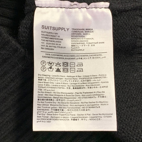 SUITSUPPLY Size XL Black Knit Cashmere Crew Neck Sweater