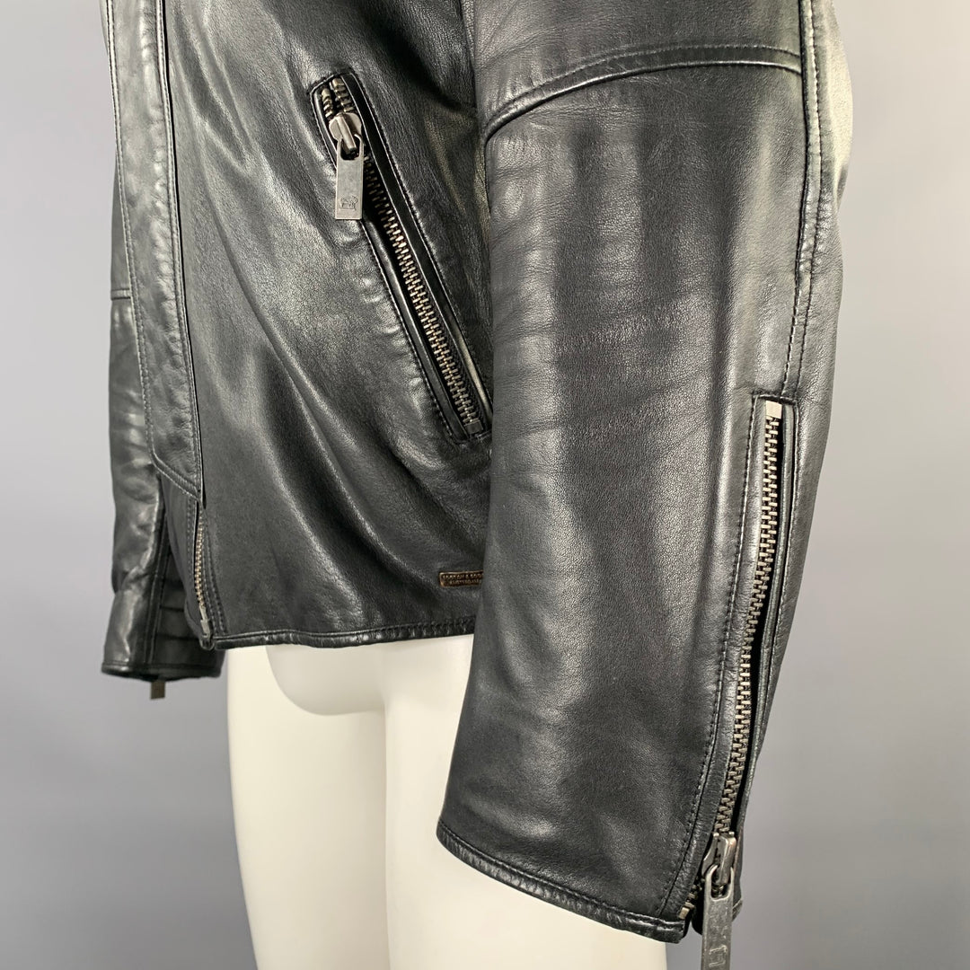 SCOTCH AND SODA Size M Black Leather Moto Racer Jacket