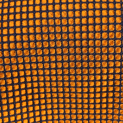 FACONNABLE Orange Black Dots Silk Tie
