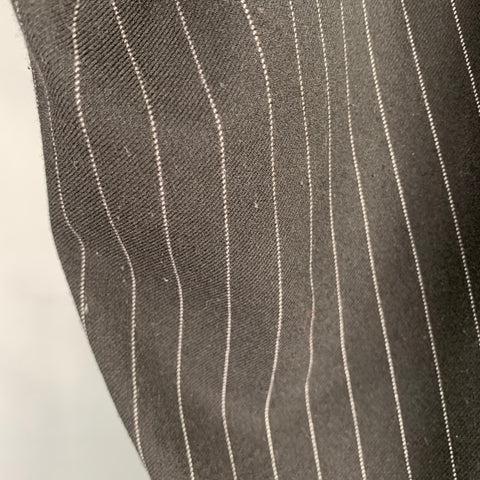 FITH Size S Black White Pinstripe Polyester Blend Elastic Waistband Dress Pants