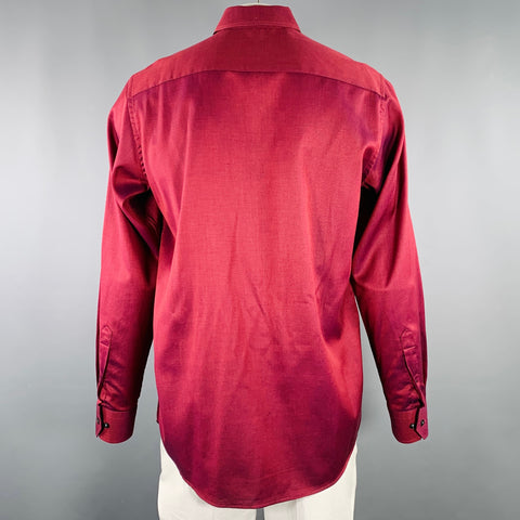 ETON Size XL Red Nailhead Cotton Curved Cutaway Long Sleeve Shirt