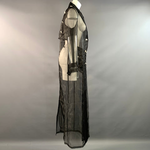 LISA MAREE Size S Black Polyester Sheer Coat