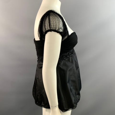MARC JACOBS Size 10 Black Silk Tank