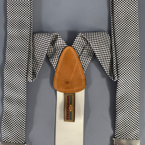 TRAFALGAR White Black Checkered Suspenders