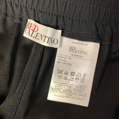 RED VALENTINO Size M Black Acetate Viscose Elastic Waistband Casual Pants
