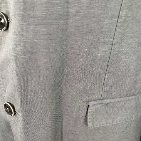 DOLCE & GABBANA Size 42 Grey Cotton Linen Notch Lapel Sport Coat