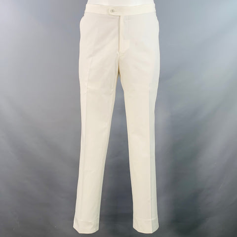SUIT SUPPLY Size 42 Regular White Cotton Notch Lapel Suit
