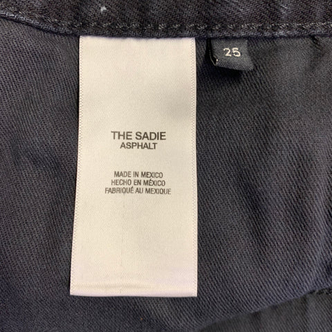 FAVORITE DAUGHTER Size 25 The Sadie Black Denim Twill Button Fly Midi Skirt