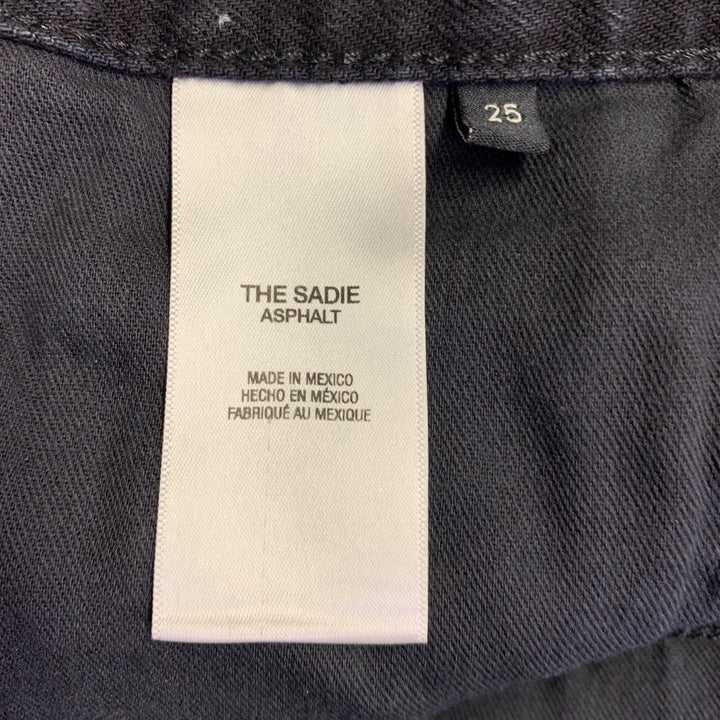 FAVORITE DAUGHTER Size 25 The Sadie Black Denim Twill Button Fly Midi Skirt