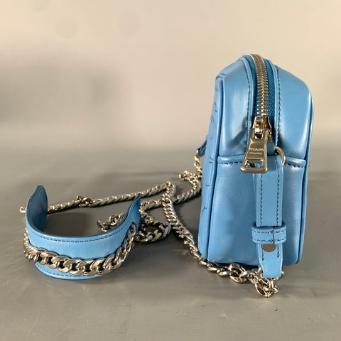 PRADA Blue Quilted Calfskin Leather Shoulder Bag Handbag