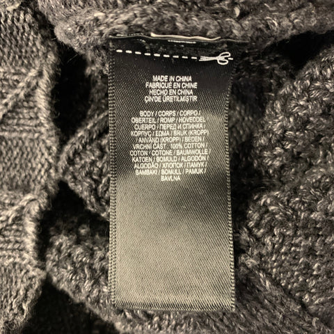 RRL by RALPH LAUREN Size M Black Grey Knitted Cotton High Collar Sweater