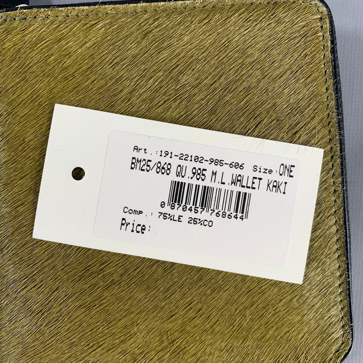 DRIES VAN NOTEN Olive Black Textured Pony Hair Leather Wallet
