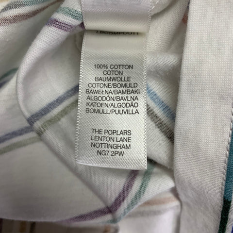 PS by PAUL SMITH Size L White Multi Color Stripe Cotton Crew Neck T-shirt