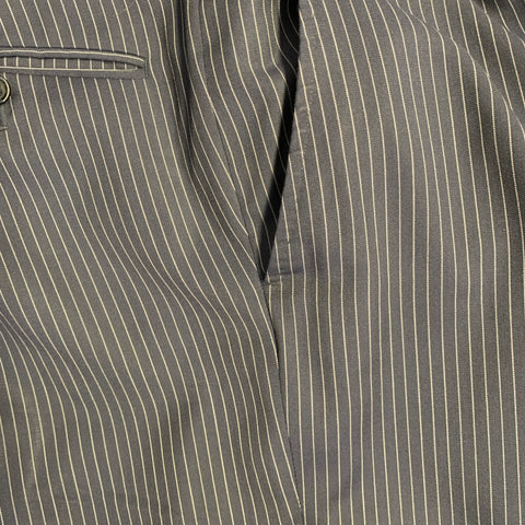 RALPH LAUREN Size 40 Navy Grey Stripe Virgin Wool Notch Lapel Suit