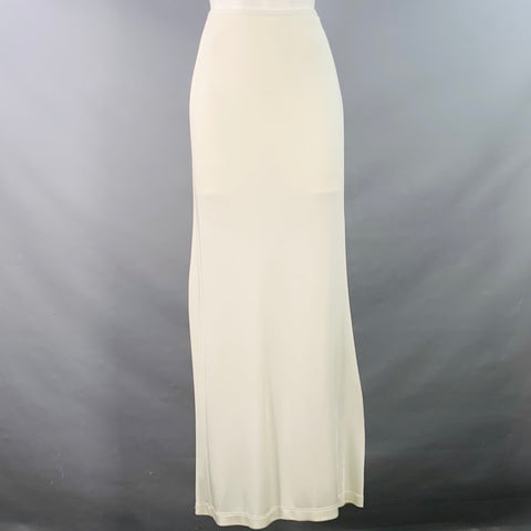 HELMUT LANG Size M Beige Jersey Elastic Waistband Long Maxi Skirt