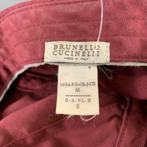 BRUNELLO CUCINELLI Size M Burgundy Cotton Hats