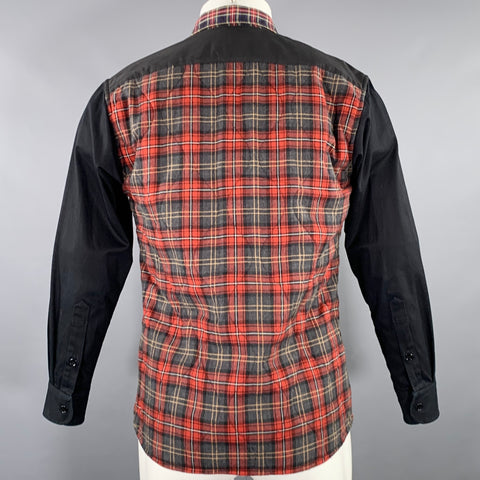 COMME des GARCONS HOMME Size XS Black Red Green Plaid Jacket