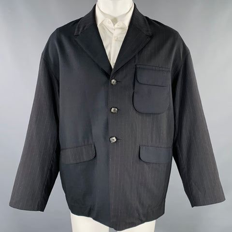 MY BEAUTIFUL LANDLET Veste de sport oversize en laine rayée noire Taille XS