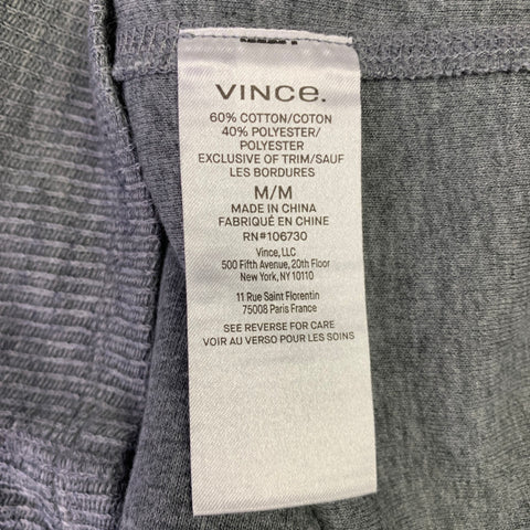 VINCE Size M Grey Knit Cotton Polyester Crew Neck Pullover