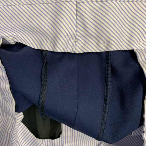 HADLEIGH'S Size 34 Navy Wool Silk Flat Front Dress Pants