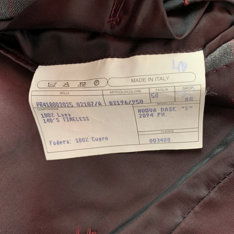ISAIA Size 40 Grey Charcoal Red Stripe Wool Notch Lapel Sport Coat