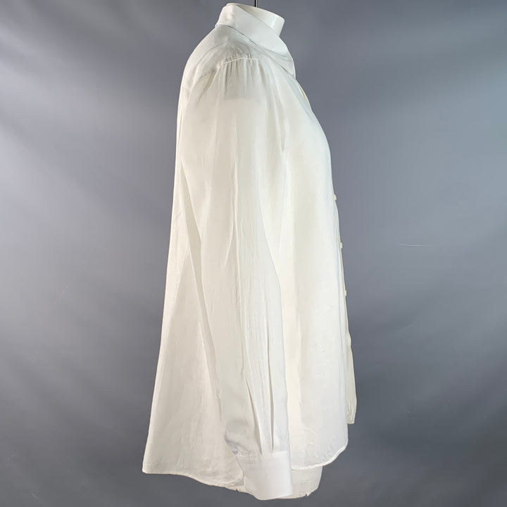 ERMENEGILDO ZEGNA Size XXL White Linen Long Sleeve Shirt