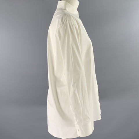 THE ROW Size S White Cotton Blend Shirt