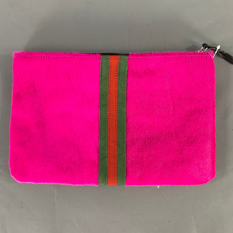 PARKER & HYDE Size Pink Neon Cowhide Leather Clutch Bags