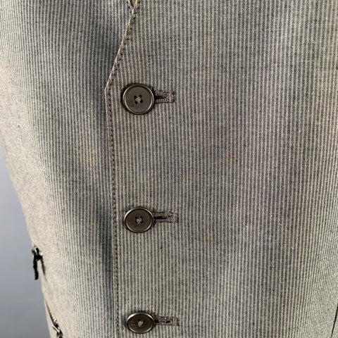 JOHN VARVATOS STAR USA Gilet en coton rayé anthracite gris Taille 40