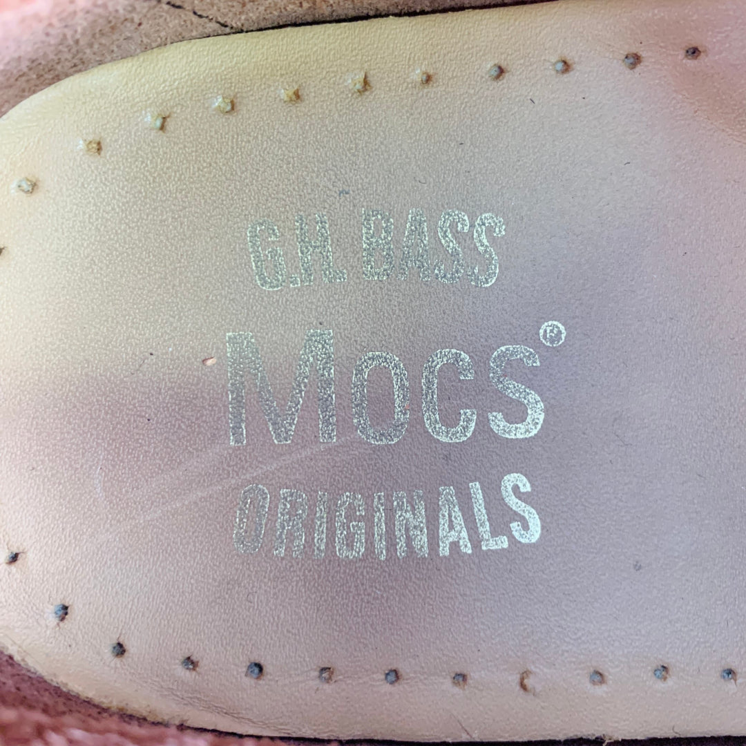 G.H. BASS&CO. Size 11 Brown Chunky Tread Sole Moccasin Lace-Up Shoes