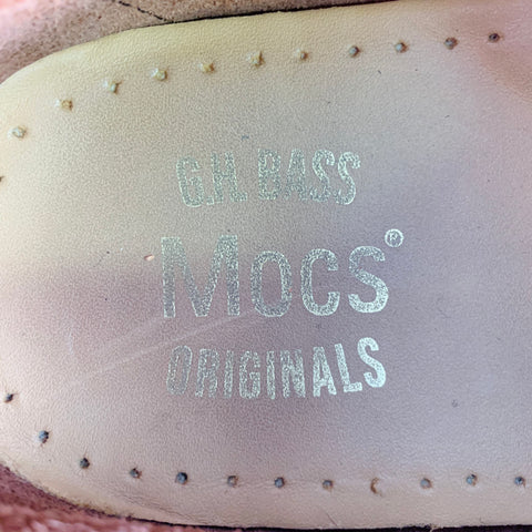 G.H. BASS&CO. Size 11 Brown Chunky Tread Sole Moccasin Lace-Up Shoes