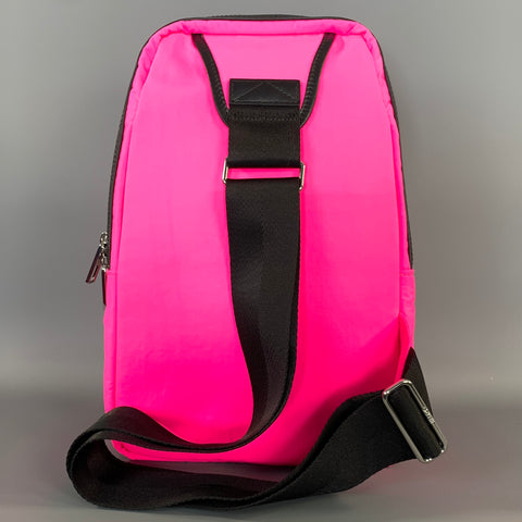KENZO Pink Neon Logo Nylon Backpack