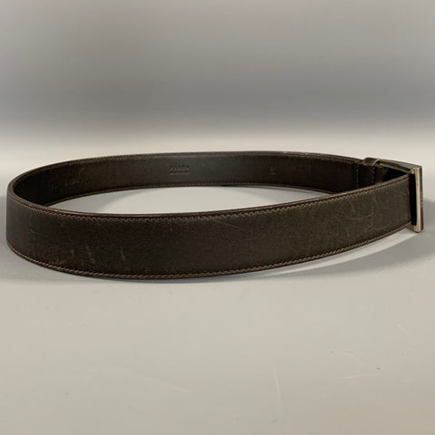 PRADA Size 34 Brown Dark brown Leather Belt