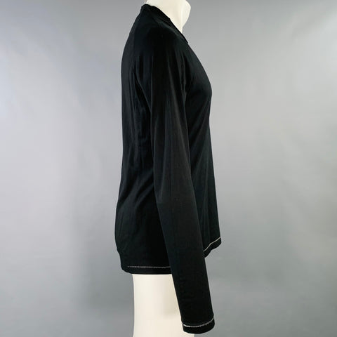 T-shirt THE VIRIDI-ANNE col rond manches longues en coton noir taille M