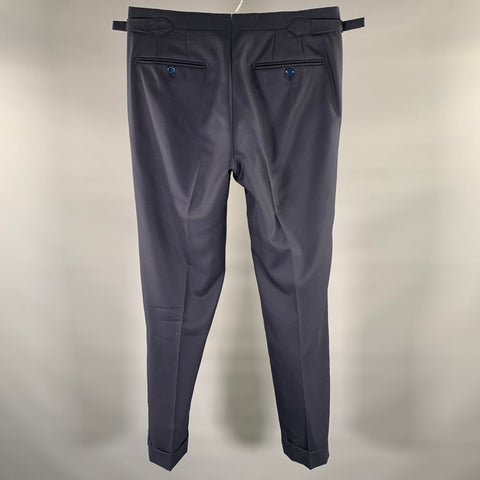 ATELIER MUNRO Size 32 Navy Wool Slim Fit Dress Pants