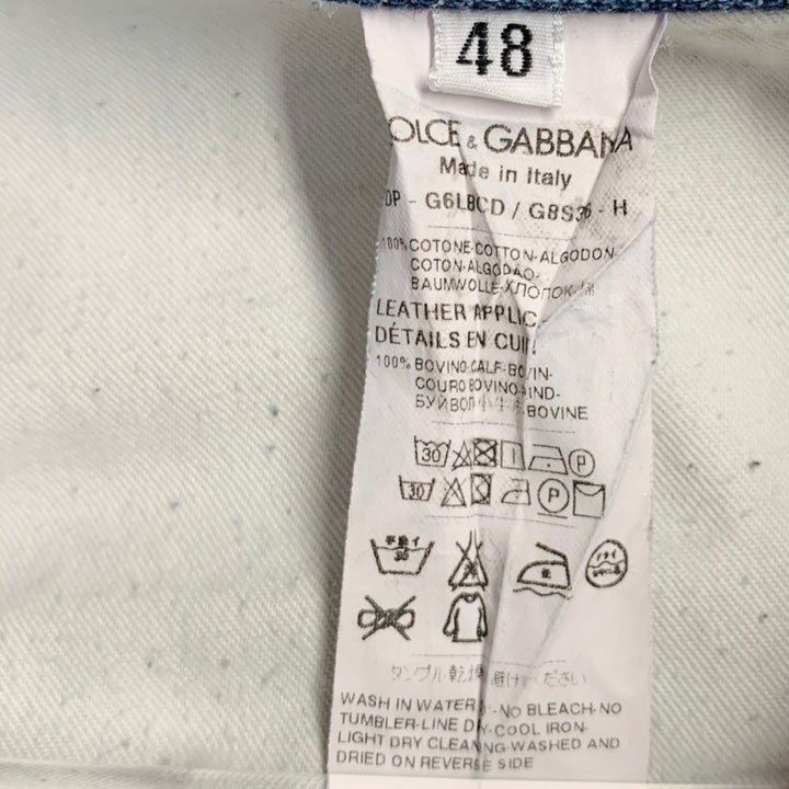 DOLCE & GABBANA Size 32 16 Classic Blue Cotton Relaxed Distressed Jeans