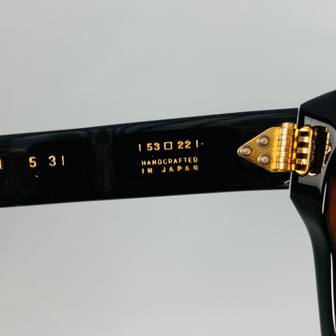 JACQUES MARIE MAGE Black Gold Stripe Acetate Sunglasses