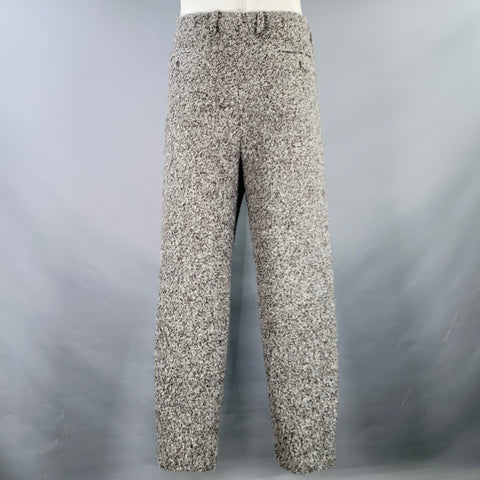 GIORGIO ARMANI Size 38 Grey Charcoal Boucle Alpaca Blend Pleated Dress Pants