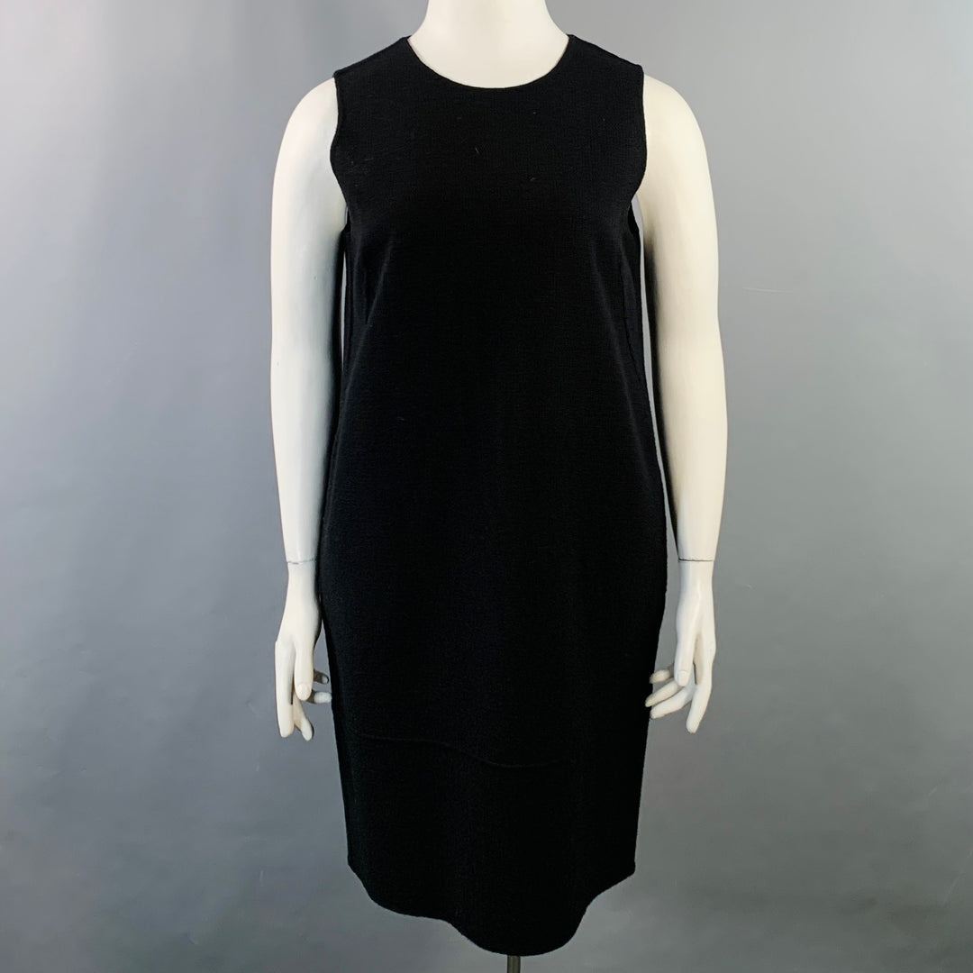ARMANI COLLEZIONI Size 10 Black Wool Crepe Sleeveless Knee Length Dress ARMANI COLLEZIONI Size 10 Black Wool Crepe Sleeveless Knee Length Dress