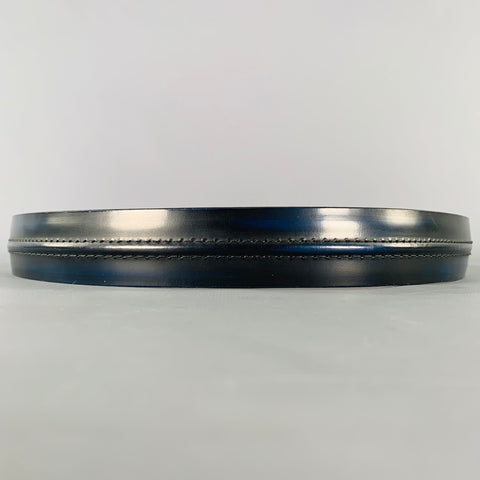 Ceinture en cuir ALLEN EDMONDS taille 36, rayures noires et bleues
