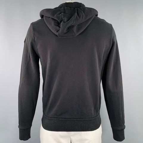 MONCLER Size L Black Cotton Hoodie Jacket