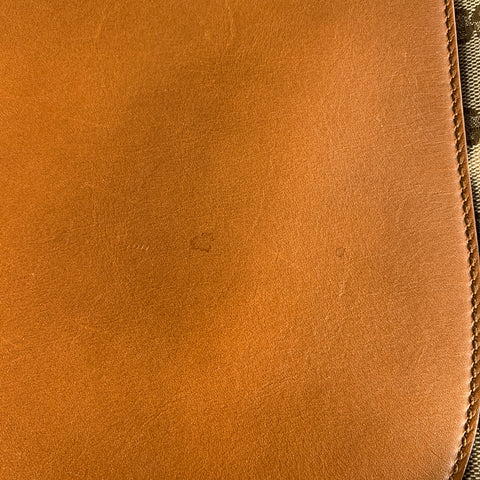 GUCCI Beige Brown Monogram Canvas Leather Crossbody Bag