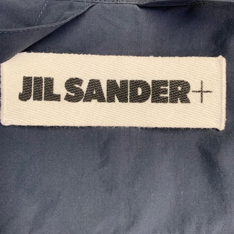JIL SANDER Size XS Navy Polyester Hooded Zip Up Coat