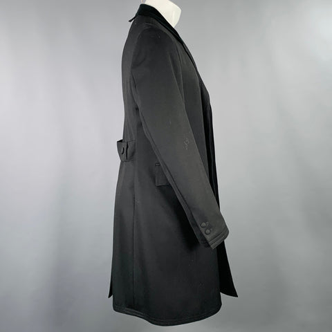 BROOKS BROTHERS 2007 Size M Black Twill Wool Single Breasted Coat
