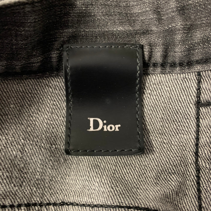 DIOR HOMME Size 31 Grey Wash Cotton Skinny Fit Jeans