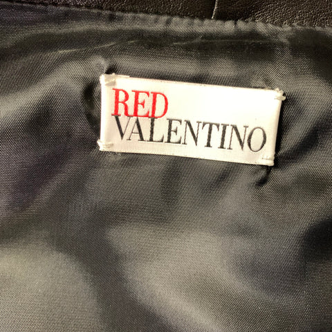 RED VALENTINO Spring 2016 Size 42 Black Leather Cropped Casual Top