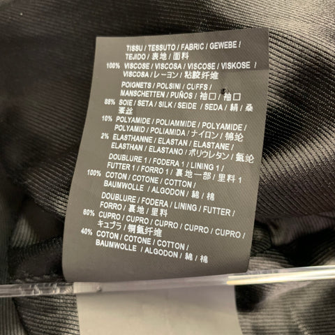 SAINT LAURENT Size 40 Black Multi Color Floral Viscose Varsity Jacket