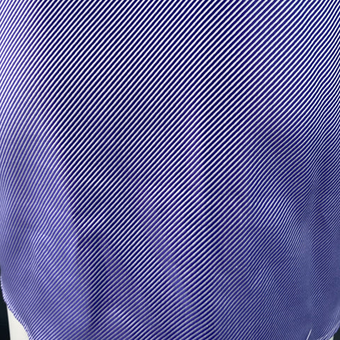 ETON Size M Blue White Diagonal Stripe Cotton Curved Cutaway Long Sleeve Shirt
